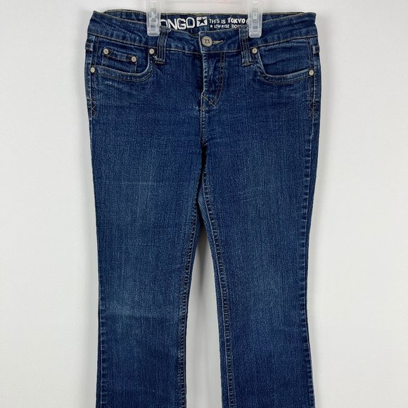 Bongo Jeans Women's SIze 7 Blue 80% Cotton Low Rise 8in Flared Inseam 32in - Picture 1 of 7